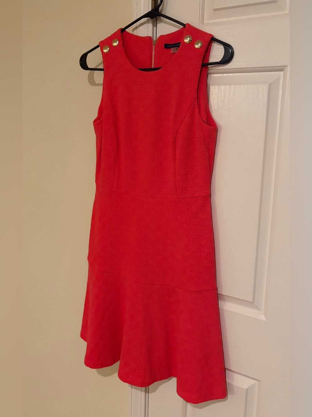 Tommy Hilfiger Coral Textured Flare Dress